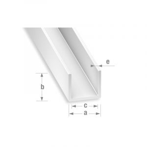 U pvc blanc 1 barre(s) de 2.6 mètre(s) linéaire profilé u 21 x 10 x 19 x 1 mm - pvc blanc - cqfd