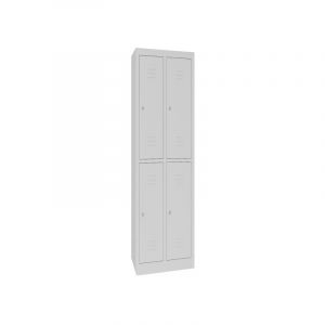 Vestiaire m&eacute;tallique monobloc gris 1 pi&egrave;ce(s) vestiaire 2 x 2 cases 40 cm 1800 x 800 x 500 mm - gris m&eacute;tal 500 mm 800 mm 1800 mm sans 4 40 mm - mobika