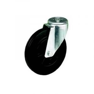 Roulette caoutchouc noir roulette caoutchouc ø 160 mm à oeil pivot 1 pièce(s) caoutchouc non 160 mm pivotante œil 135 kg - prodif somec rhones alpes