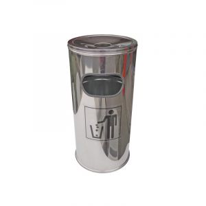 Poubelle avec cendrier amovible 30 l inox 1 pi&egrave;ce(s) 30 litre(s) &agrave; trappe poubelle avec cendrier amovible 30 l - mobika