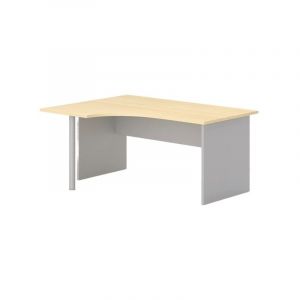 Bureau d'angle pieds panneaux tono 1 pi&egrave;ce(s) 25 mm 1600 mm 730 mm gauche m&eacute;lamin&eacute; h&ecirc;tre 0 angle 1200 mm bureau d'angle &agrave; gauche tono 1600 x 1200 x 73