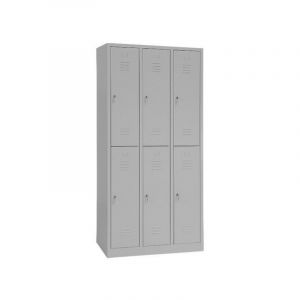 Vestiaire m&eacute;tallique monobloc gris 1 pi&egrave;ce(s) vestiaire 3 x 2 cases 30 cm 1800 x 885 x 500 mm - gris m&eacute;tal 500 mm 1800 mm sans 885 mm 30 mm 6 - mobika