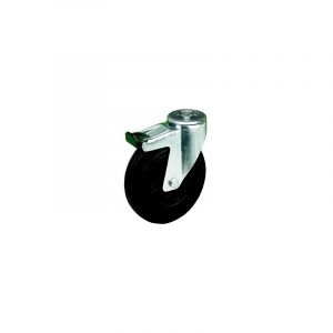 Roulette caoutchouc noir roulette caoutchouc ø 160 mm à oeil pivot à frein 1 pièce(s) caoutchouc 160 mm oui œil 135 kg - prodif somec rhones alpes