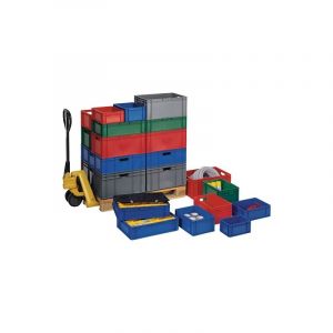 Conteneur de transport gerbables la-ka-pe 1 pi&egrave;ce(s) conteneur transport gerbables l800xl600xh320mm vert pp - la-ka-pe