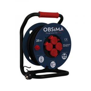 Enrouleur obsima ho7rn-f3g2.5 1 pi&egrave;ce(s) 25.00 m 1200 w 3g2,5mm&sup2; 4 h07rn-f 230 v enrouleur obsima 25m ho7rn-f3g2.5 - obsima
