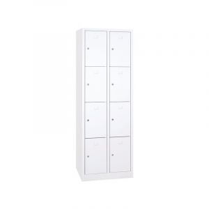 Casier scolaire m&eacute;tallique monobloc gris 1 pi&egrave;ce(s) casier scolaire 2 x 4 cases 30 cm 1800 x 600 x 500 mm - gris 600 mm m&eacute;tal 500 mm 1800 mm sans 30 m