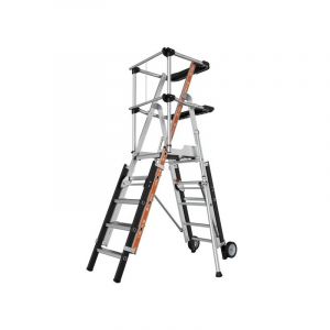 Plate-forme raptorscopic- - garde-corps lisses 1 paquet(s) 3.6 m roulante, t&eacute;l&eacute;scopique 150 kg 28 kg 5 + 2 1.6 m plate-forme raptorscopic 5-7 marches