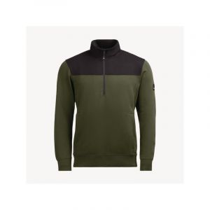 Sweat col montant rob 200 - 300 g entre 1 et 3 coton / polyester sweat 5xl 1 pièce(s) olive/noir sweat zip rob olive/noir t5xl noir, vert - fhb origin