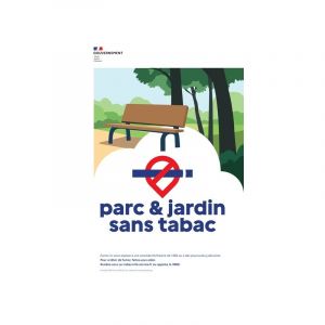 Affichage officiel " espaces sans tabac " 1 pièce(s) panneau rigide " parc & jardin sans tabac " a4 - novap