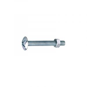 Boulon poêlier tête ronde large - acier zing boulon poêlier tête ronde large avec écrou m8 x 40 mm boulon 40 mm m8 mm classe 4 nf e 25129 tête ronde ,