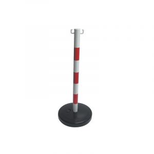 Poteau de signalisation poteau pvc 0.90 m rouge/blanc sur socle chantier 9 kg 1 pièce(s) - novap