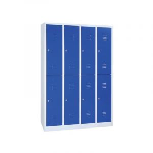 Vestiaire m&eacute;tallique monobloc bleu 1 pi&egrave;ce(s) vestiaire 4 x 2 cases 30 cm 1800 x 1170 x 500 mm - bleu m&eacute;tal 500 mm 1800 mm sans 1170 mm 30 mm 8 - mobi