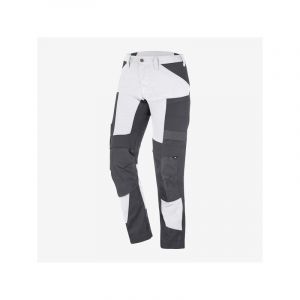 Pantalon stretch leo 300 - 400 g 7 et plus pantalon t58 1 pièce(s) cordura, polyester / coton, polyamide, polyuréthane blanc/gris pantalon leo élastiq