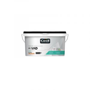 Peinture blanc velours dépolluante pe vad supports neufs ou sains intérieur acrylique brosse/rouleau, pistolet sans air eau 1 très soigné 10 m²/l 4 he