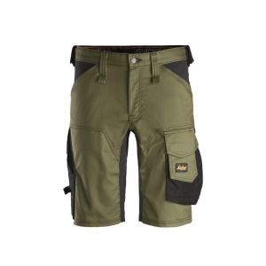Short de travail allround vert 200 - 300 g entre 4 et 6 36 bermuda 1 pi&egrave;ce(s) coton / polyester, &eacute;lasthanne short allround stretch kaki t36 - snickers