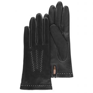 Isotoner - Gants Femme cuir d'agneau Noir