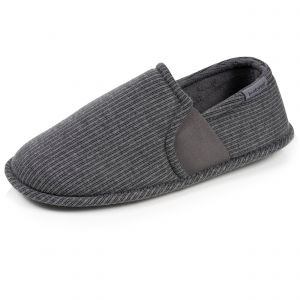 Isotoner - Chaussons sans-g&ecirc;nes Homme Rayure gris