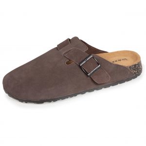Isotoner - Mules sabots cuir Homme Chocolat