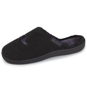 Isotoner - Chaussons mules XTRA Confort Homme Noir