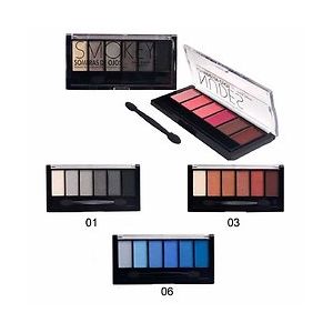Palette 6 fards à paupières gris, marron ou bleu Easy Paris