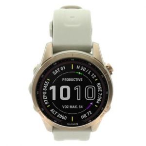 Garmin Fenix 7S Sapphire Solar or rose titane/calcaire (010-02539-35) - très bon état - extras