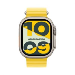 Apple Watch Ultra GPS + Cellular 49mm titane Bracelet Ocean jaune - tr&egrave;s bon &eacute;tat - extras