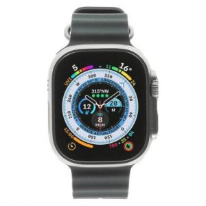 Apple Watch Ultra GPS + Cellular 49mm titane Bracelet Ocean bleu de minuit - bon &eacute;tat - extras