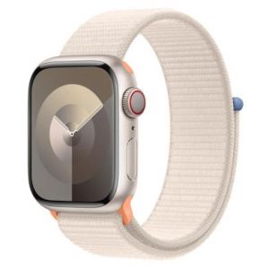 Apple Watch Series 9 GPS + Cellular 45mm Aluminium lumi&egrave;re stellaire Boucle Sport lumi&egrave;re stellaire - bon &eacute;tat - extras