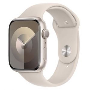 Apple Watch Series 9 GPS 41mm Aluminium lumi&egrave;re stellaire Bracelet Sport lumi&egrave;re stellaire S/M - bon &eacute;tat - extras