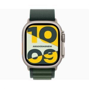 Apple Watch Ultra GPS + Cellular 49mm titane Boucle Alpine vert M - tr&egrave;s bon &eacute;tat - extras