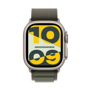 Apple Watch Ultra GPS + Cellular 49mm titane Boucle Alpine vert L - tr&egrave;s bon &eacute;tat - extras