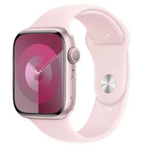 Apple Watch Series 9 GPS + Cellular 41mm Aluminium ros&eacute; Bracelet Sport rose p&acirc;le S/M - tr&egrave;s bon &eacute;tat - extras