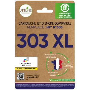 Cartouche d'encre compatible 3 couleurs 303 XL JETLINE