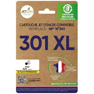 Cartouche d'encre compatible noir 301 JETLINE
