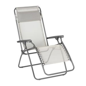 Fauteuil Relax de Jardin Pliant RSXA Multiposition avec Tétière Beige Seigle LAFUMA