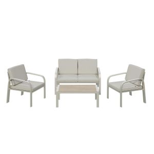 Salon de Jardin Bas 4 personnes en aluminium beige Palma HYBA