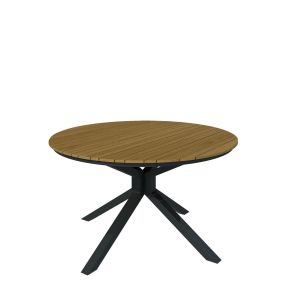 Table de Jardin Ronde en bois Teck 6 places D140cm Brisbane HYBA