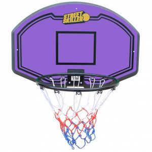 STREETSKILLER Panier de basket avec tableau et support mural violet/jaune