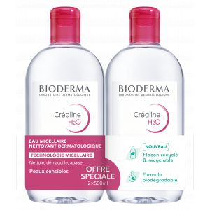 Bioderma Créaline H2O eau micellaire lot 500ml x2