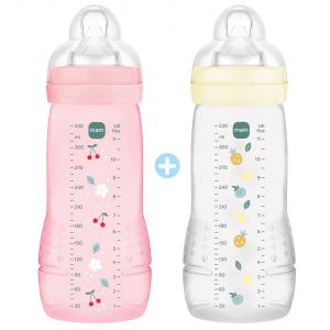 MAM Biberon Easy Active Color&eacute; - 330ml - Berry + Pearl - T&eacute;tine D&eacute;bit X - X2
