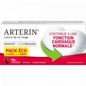 Arterin Levure de Riz Rouge 2,9mg Eco 2 Mois +1 Mois - 90 Comprimés