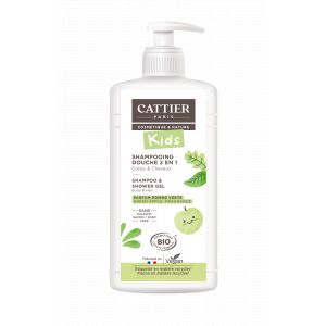 Cattier Shampooing douche 2 en 1 Kids - Parfum Pomme verte - 500ml Bio