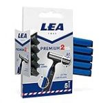 Lea Premium 2 lames rasoirs jetables – 300 gr - 1 Paquet de 5 pièces