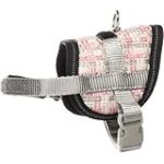 Harnais Chien - Flamingo Harnais pour Chien Eeny Meeny Gris & Rose &ndash; Taille S - A:18-28cm B:31-40cm C:8,5cm x 15mm &ndash; Harnais Chiot &ndash; Confort Doux et R&eacute;glable