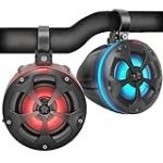 Pyle PLUTV44BTR Haut-parleurs Tout-Terrain &eacute;tanches 2 Voies 10,2 cm 800 W Syst&egrave;me de Haut-parleurs Tour de Wakeboard de qualit&eacute; Marine avec lumi&egrave;res RVB et t&eacute;l&eacute;commande, Haut-Parleur Audio st&eacute;r&eacute;o