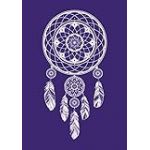 Rayher 45091000 Pochoir Attrape-rêves A4 – Pochoir en Plastique avec Plumes