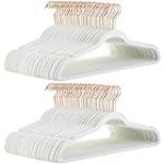 Amazon Basics cintres assortis pour suspendre et ranger costumes, 100 pièces, pantalons et vestes, Ivoire/Or