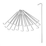 Relaxdays Piquets de Fixation Sol, Sardines, Lot de 20, Acier galvanisé, Tente de Camping, 22 cm, Résistantes, argenté