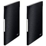 Leitz Reliure Protège-Documents A4, 40 Pochettes, 80 Pages, Pochettes Transparentes, Satin Noir, Style, 39590094 (Lot de 2)