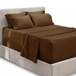 Hearth & Harbor Parure de lit 6 pièces – Drap-Housse Extra Profond pour Matelas de 45,7 à 61 cm de Profondeur., Marron, Entier